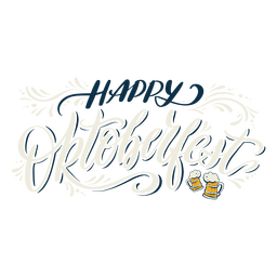 Happy oktoberfest lettering badge PNG Design