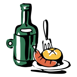 Oktoberfest food color stroke PNG Design