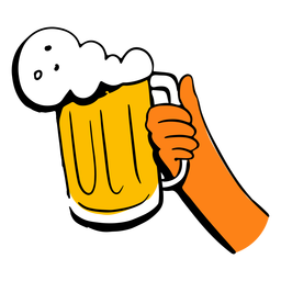 Hand holding beer drink PNG Design