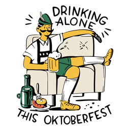 Bebendo sozinho este distintivo da oktoberfest Desenho PNG