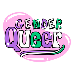 Gender queer badge PNG Design