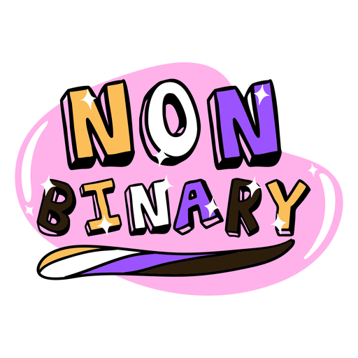 Non binary sparkly badge PNG Design