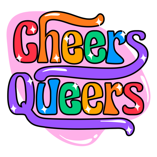 Cheers queers color stroke badge