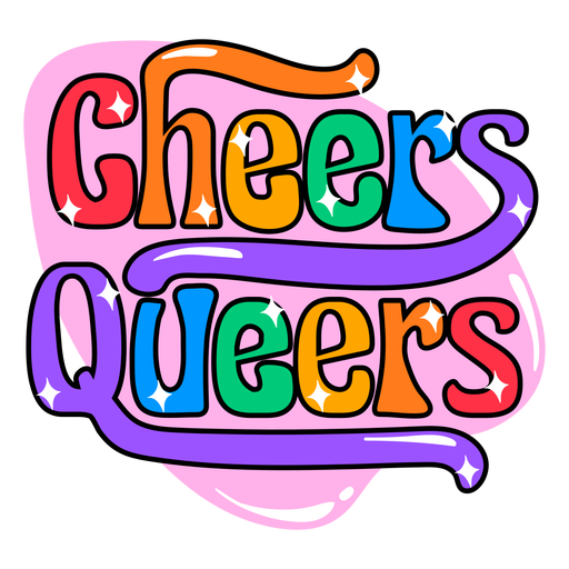 Cheers queers distintivo de traço de cor Desenho PNG