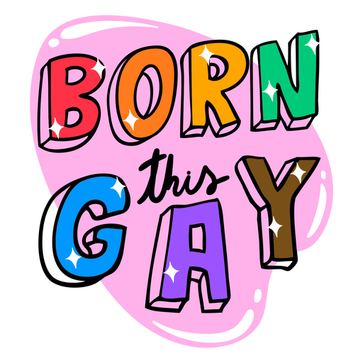 Born this gay quote color stroke PNG Design