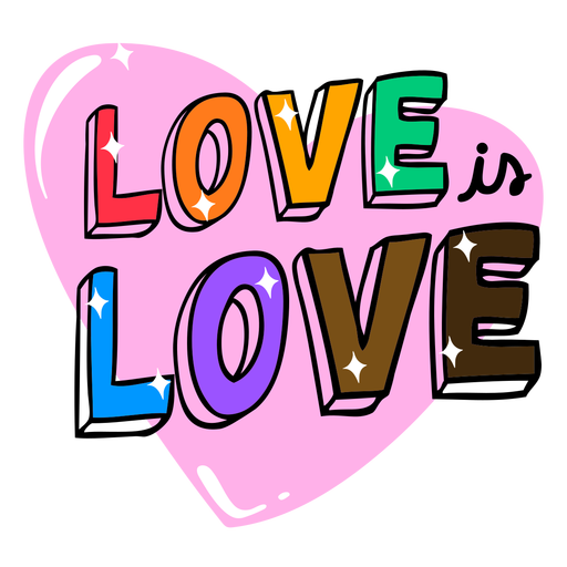 Amor é amor orgulho citação colorida traço de cor Desenho PNG