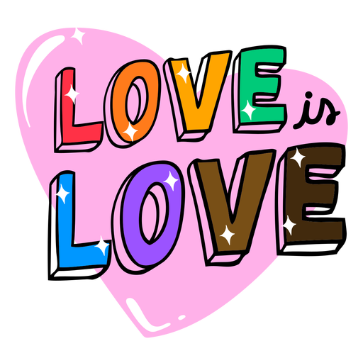 Love is love pride colorful quote color stroke