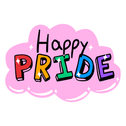 Happy pride quote color stroke Transparent PNG