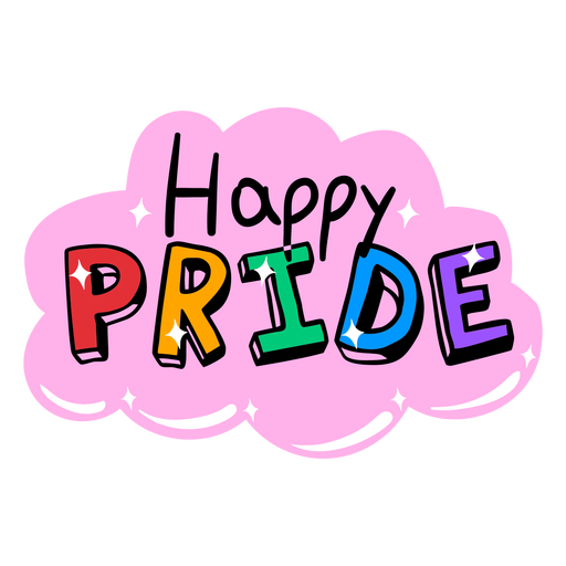 Happy pride quote color stroke