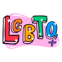 LGBTQ+ pride sign color stroke
