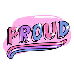 Proud pride sign color stroke Transparent PNG