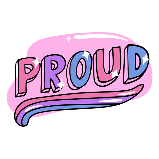 Proud pride sign color stroke PNG Design
