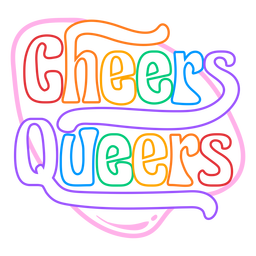 Cheers queers colorido distintivo