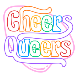 Saludos queers insignia colorida Diseño PNG