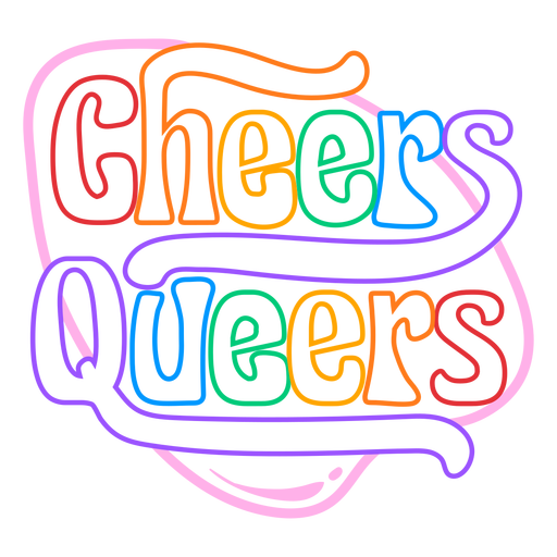 Cheers queers colorful badge PNG Design
