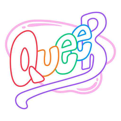 Insignia de trazo colorido queer Diseño PNG