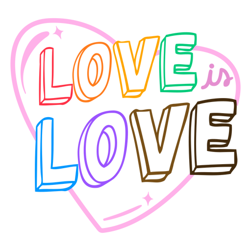 Love is love heart badge PNG Design