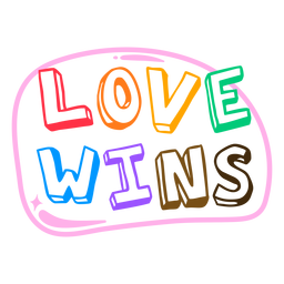 Love wins colorful badge PNG Design