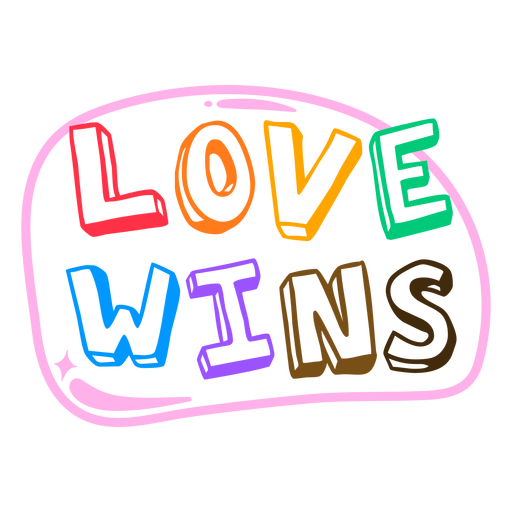 Love wins colorful badge