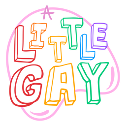 A little gay badge stroke PNG Design