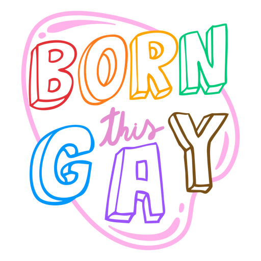 Insignia de trazo colorido gay Diseño PNG