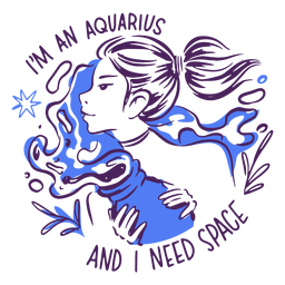 Distintivo de água do horóscopo Aquário Desenho PNG