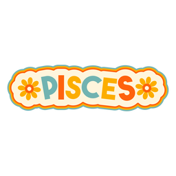 Pisces zodiac sign badge Transparent PNG