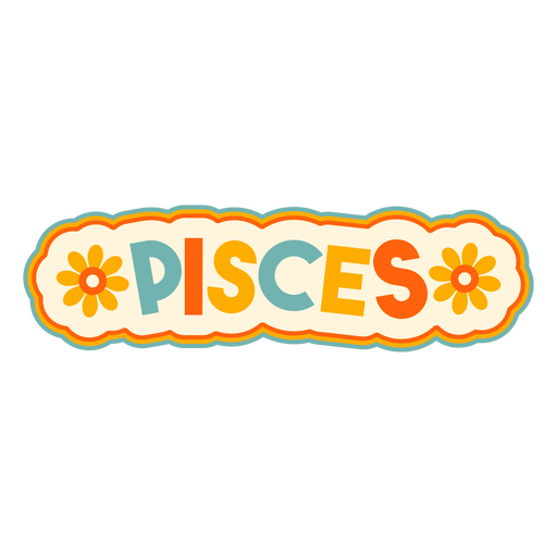 Pisces zodiac sign badge PNG Design