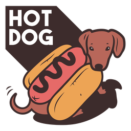 Hot dog animal jokes color stroke PNG Design Transparent PNG