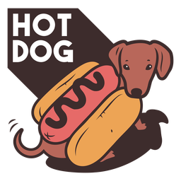 Hot Dog Tierwitze Farbstrich PNG-Design