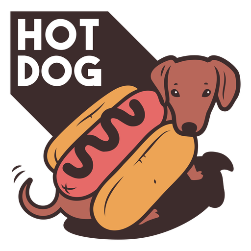 Hot Dog Tierwitze Farbstrich PNG-Design