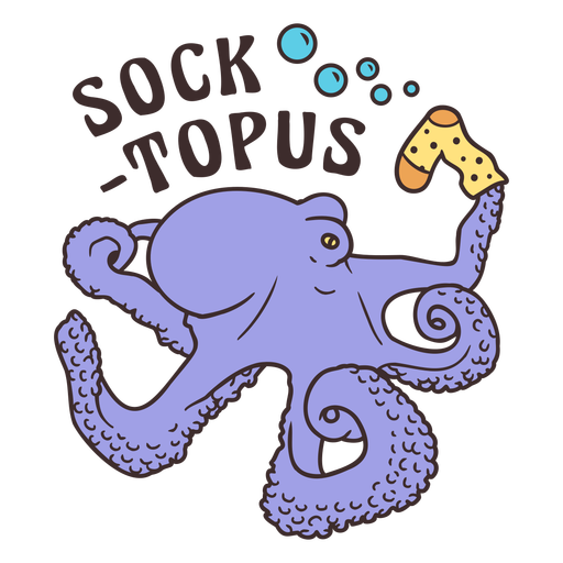 Sock-topus Octopus Zitat Farbstrich PNG-Design
