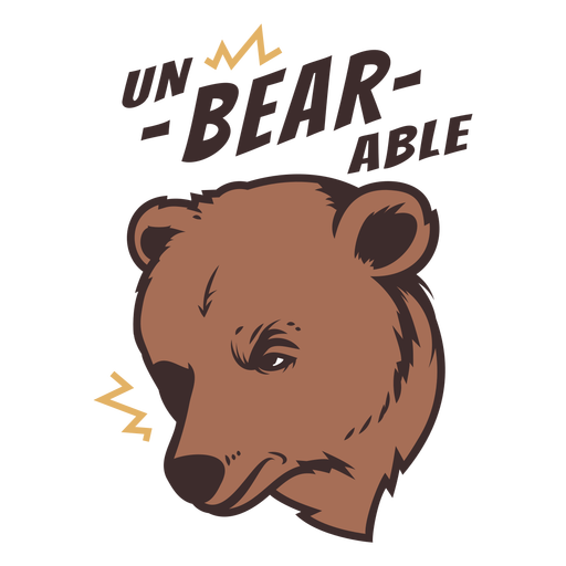 Un-bear-able bear quote color stroke