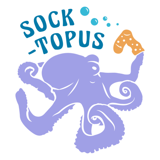 Sock-topus animal quotes cut out PNG Design