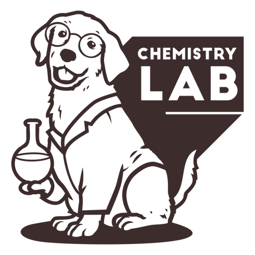 Chemielaborhund zitiert gefüllten Schlaganfall PNG-Design