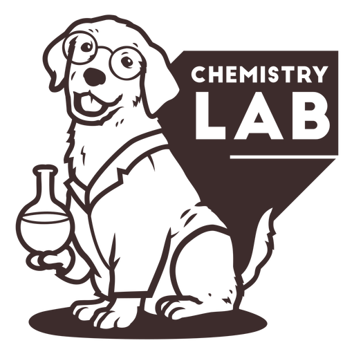 Citas de perros de laboratorio de qu?mica trazo lleno Diseño PNG