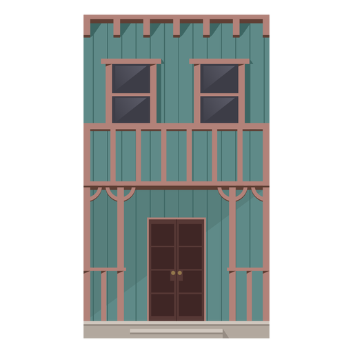 Wild west blue building semi flat PNG Design