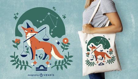 Libra Zodiac Tote Bag Design Vector Download