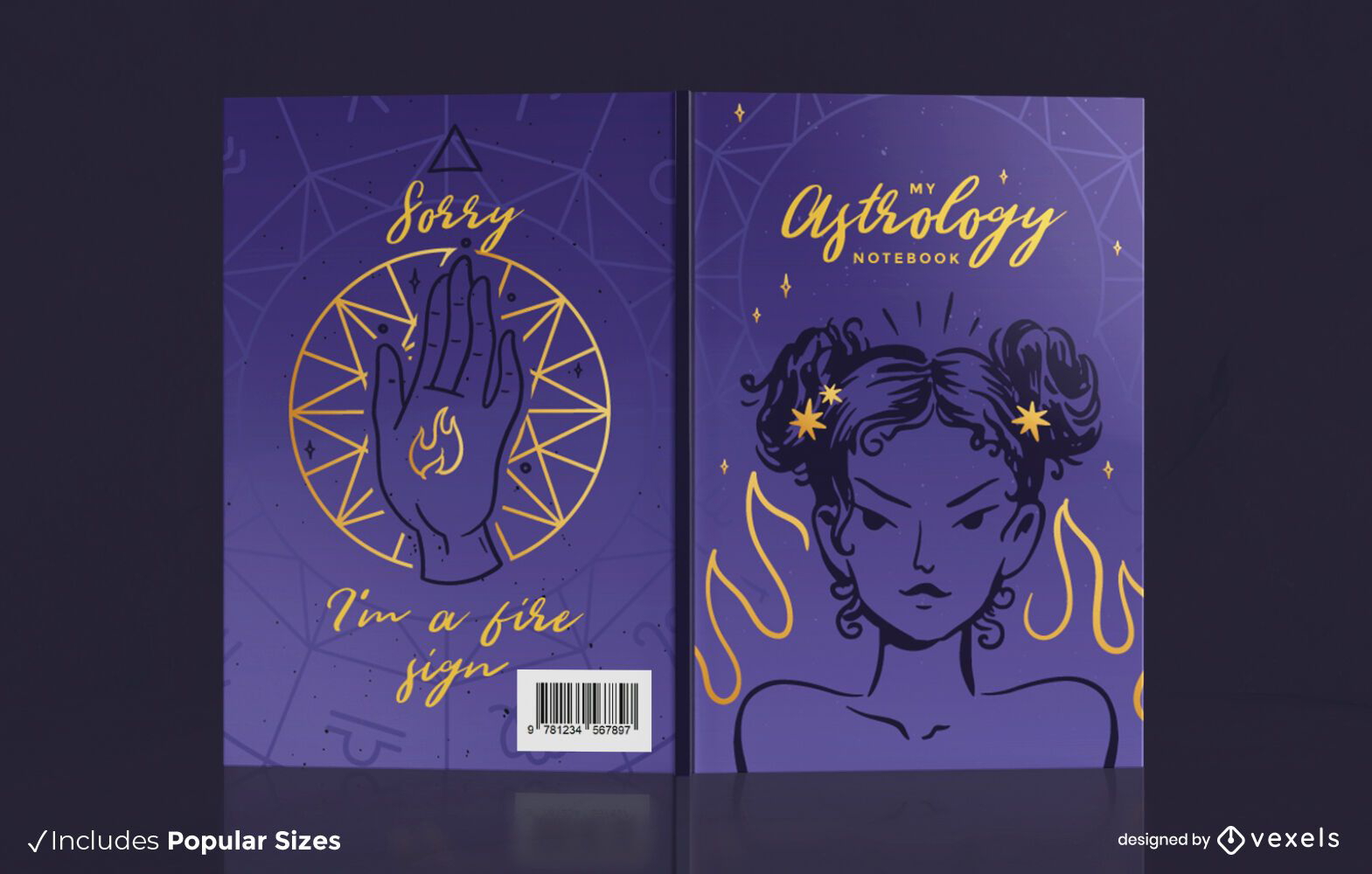 Astrology fire sign book cover design