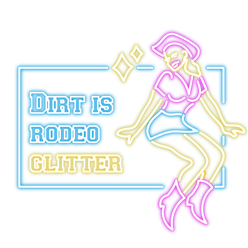 Dirt is rodeo glitter badge PNG Design