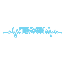 Teach quote heart rate badge PNG Design