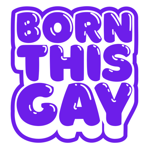 Nasceu esta citação de orgulho gay brilhante Desenho PNG