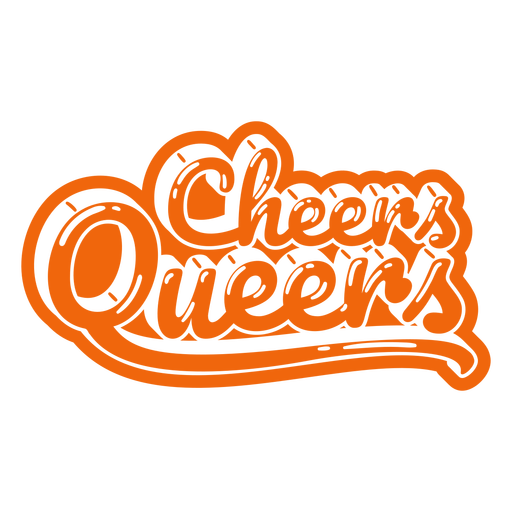 Cheers queers pride quote glossy PNG Design