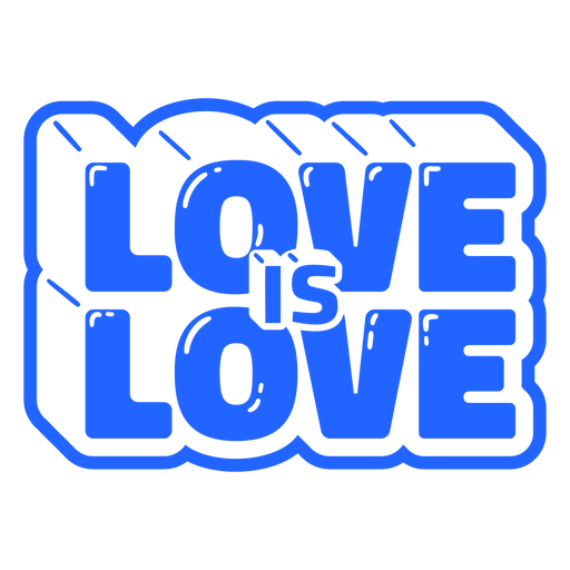 Love is love pride quote glossy PNG Design