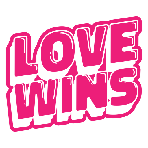 Love wins pride quote glossy PNG Design