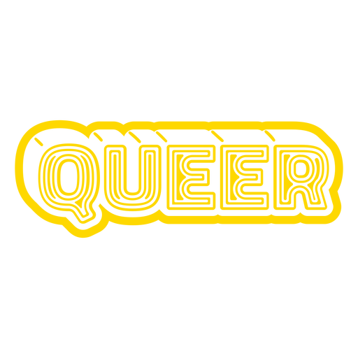 Trazo lleno de cita queer amarilla Diseño PNG