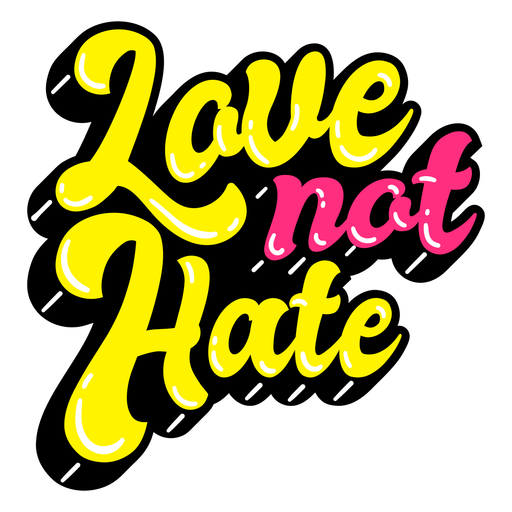 Amor no odio cita de orgullo brillante Diseño PNG