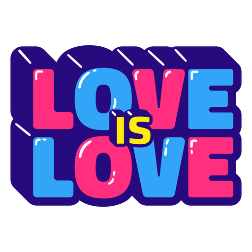 Pride love is love quote glossy PNG Design