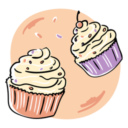 Trazo de color de cupcakes Diseño PNG