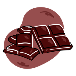Bar of chocolate color stroke PNG Design